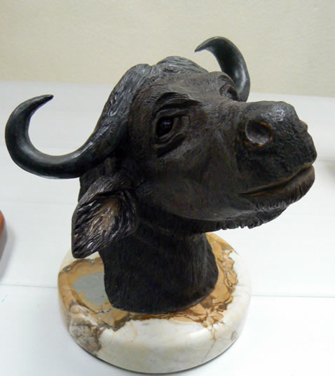 cape buffalo wood carving